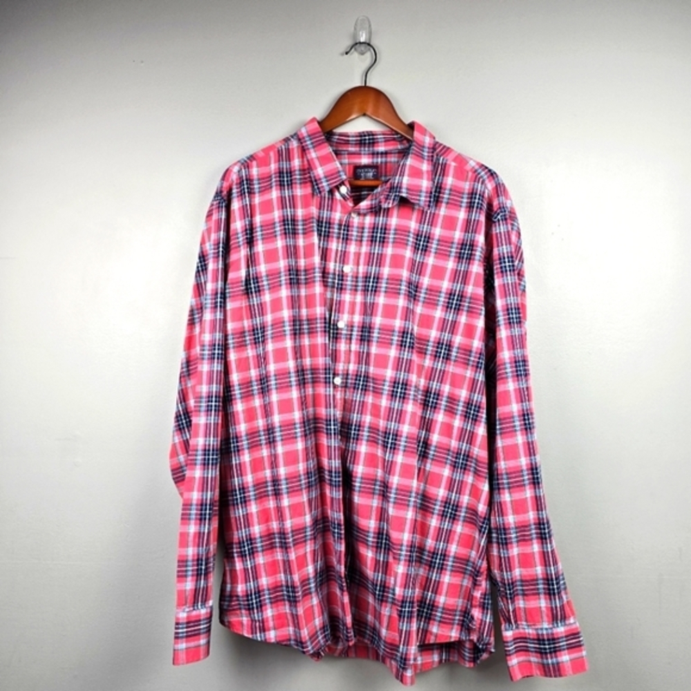 UNTUCKit Plaid Button-up Classic Shirt Santa‎ Barbra Tall Regular Red Men Sz 3XL